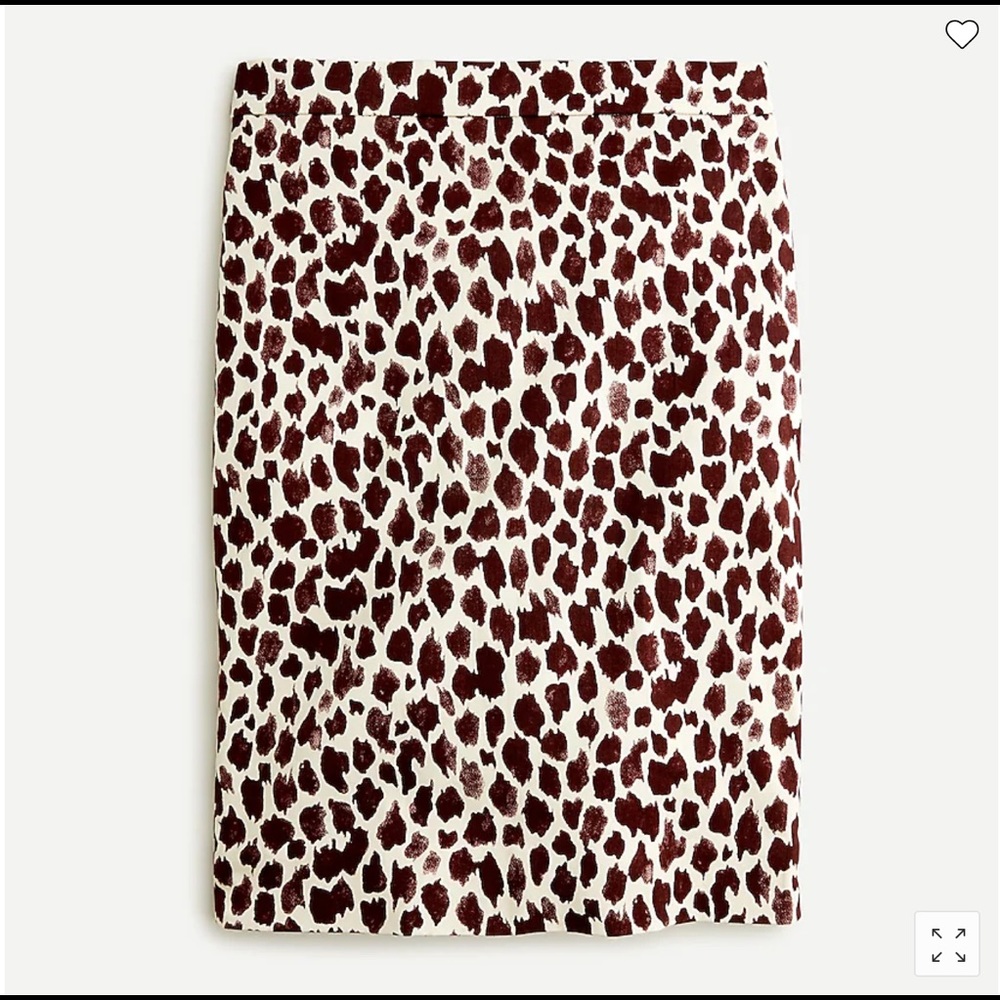 NWT J.Crew No.2 pencil skirt in giraffe-print bi-stretch cotton